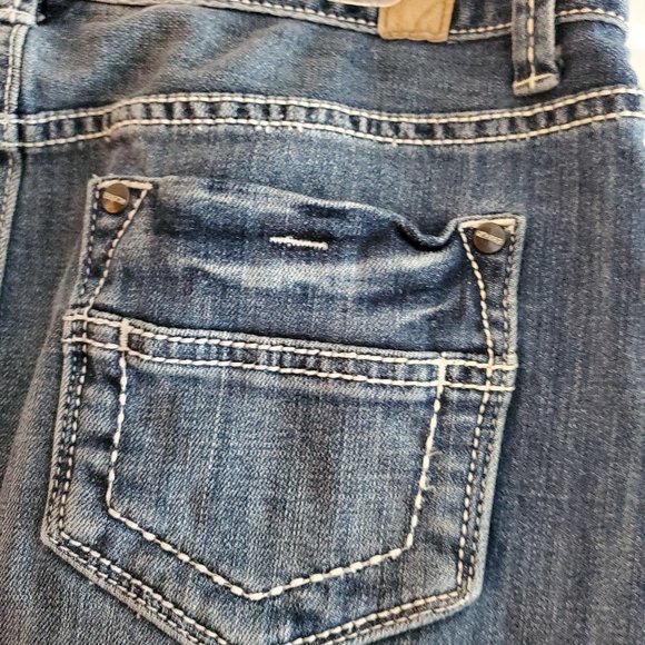 Maurice  Distressed Denim Skirt  1/2 - Picture 3 of 6